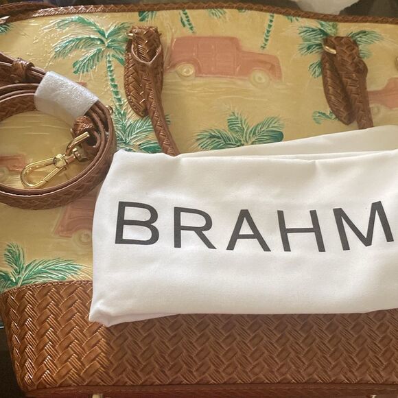 BRAHMIN Copa Cabana Collection Honey Brown Jeanne ToteBag with Dust Bag ⭐️Rare⭐️ - Picture 5 of 8